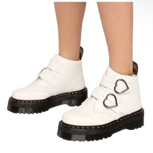 D. Martens Devon heart buckle leather platform boots